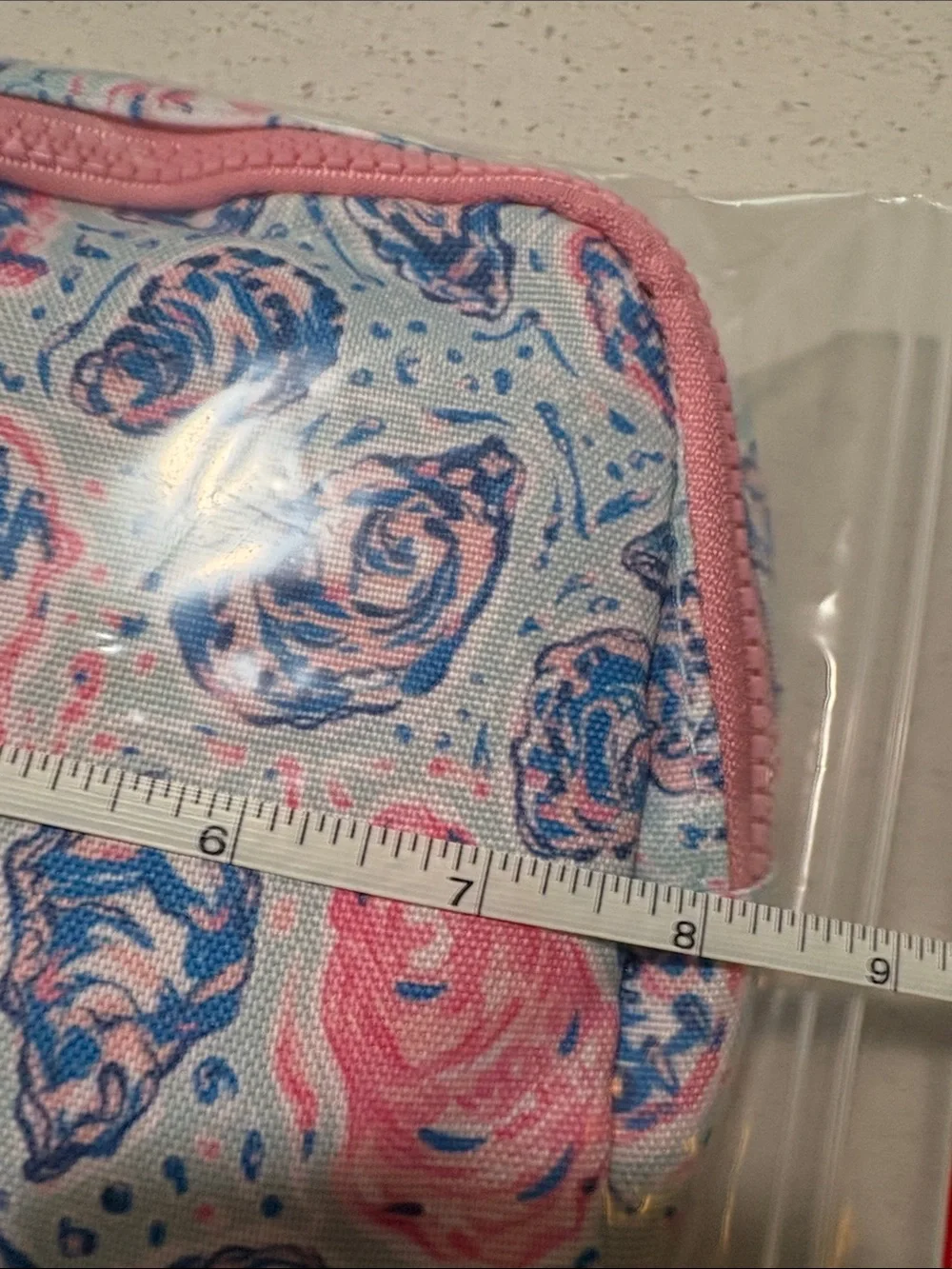Simply Southern Pink and Blue OysterPatterned Cosmetic Belt Bag LIMITED EDITION